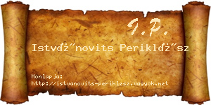 Istvánovits Periklész névjegykártya